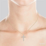 2.00 ctw Round Cut Diamond Cross Pendant in 14K Yellow Gold with Chain