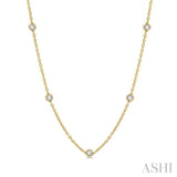 2.00 ctw Round Cut Diamond Fashion Necklace in 14K Yellow Gold
