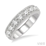 2 Ctw Round Cut Diamond Wedding Band in 14K White Gold