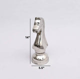 Hammered Nickel Finish Chess Horse Figurine 14" ZGT-06033