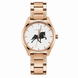 Bulova Caravelle Quartz Rose Tone Walking Horse Watch WAT-08089
