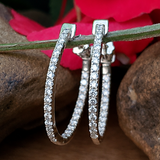 14K Yellow Gold .50CTW Diamond Hoop Earrings DER-26099