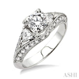 3/4 ctw Diamond Semi-Mount Engagement Ring in 14K White Gold