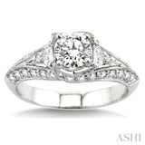 3/4 ctw Diamond Semi-Mount Engagement Ring in 14K White Gold