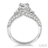 3/4 ctw Diamond Semi-Mount Engagement Ring in 14K White Gold