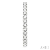 5 ctw Inside-Out Round Cut Diamond Oval Shape Hoop Earrings in 14K White Gold