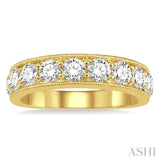 2.00 ctw Round Cut Diamond Wedding Band in 14K Yellow Gold