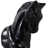 Black/Brown Metal Galloping Horse on Base, 12 in.