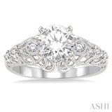 1/6 ctw Diamond Semi-mount Engagement Ring in 14K White Gold