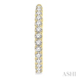 5.00 ctw Inside-Out Round Cut Diamond Hoop Earrings in 14K Yellow Gold