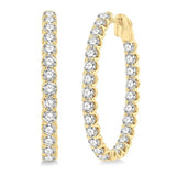 5.00 ctw Inside-Out Round Cut Diamond Oval Shape Hoop Earrings in 14K Yellow Gold