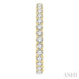 5.00 ctw Inside-Out Round Cut Diamond Oval Shape Hoop Earrings in 14K Yellow Gold