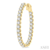 5.00 ctw Inside-Out Round Cut Diamond Oval Shape Hoop Earrings in 14K Yellow Gold