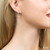 5.00 ctw Inside-Out Round Cut Diamond Oval Shape Hoop Earrings in 14K Yellow Gold