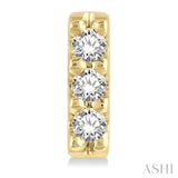 1/20 Ctw Vertical Bar Round Cut Diamond Petite Earring in 10K Yellow Gold