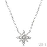 1/10 ctw Star Round Cut Diamond Petite Fashion Pendant With Chain in 10K White Gold