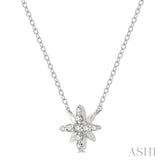 1/10 ctw Star Round Cut Diamond Petite Fashion Pendant With Chain in 10K White Gold