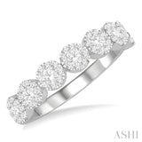 1/2 ctw Jointed Circular Mount Lovebright round Cut Diamond Ring in 14K White Gold