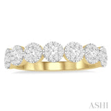 1/2 ctw Jointed Circular Mount Lovebright round Cut Diamond Ring in 14K Yellow and White Gold