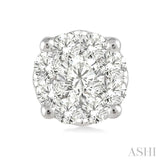 1/6 ctw Lovebright Round Cut Diamond Stud Earrings in 14K White Gold