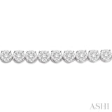 7.00 ctw Round Cut Diamond Lovebright Tennis Bracelet in 14K White Gold