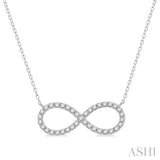 1/2 Ctw Round Cut Diamond Infinity Pendant With Chain in 14K White Gold
