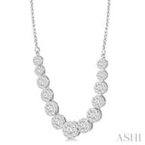2.00 ctw Round Cut Diamond Lovebright Necklace in 14K White Gold