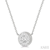 1/3 Ctw Round Shape Lovebright Diamond Pendant With Chain in 14K White Gold