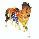 Brown Horse Trinket Box with Patriotic Saddle ZGT-6042