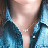1.00 ctw 3-Stone Lovebright Round Cut Diamond Necklace in 14K Yellow and White Gold