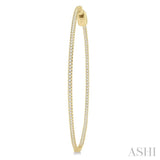 1.00 ctw Inside-Out Round Cut Diamond 2-Inch Hoop Earrings in 14K Yellow Gold