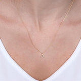 1/20 Ctw Initial 'N' Round Cut Diamond Pendant With Chain in 14K White Gold