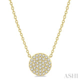 1/6 Ctw Disc Round Cut Diamond Petite Pendant in 10K Yellow Gold