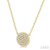 1/6 Ctw Disc Round Cut Diamond Petite Pendant in 10K Yellow Gold