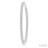 10 Ctw Inside-Out Round Cut Diamond 2-Inch Hoop Earrings in 14K White Gold