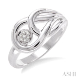 Sterling Silver Diamond Love Knot Ring SDM-11379