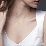 1/10 ctw Sun Petite Round Cut Diamond Fashion Pendant With Chain in 10K Yellow Gold