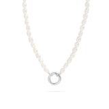 Stainless Steel Freshwater Pearl Charm Holder Necklace 18" SSJ-13677