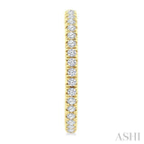 1 Ctw French Pave Set Round Cut Diamond Fashion Half Hoop Earring in 14K Yellow Gold