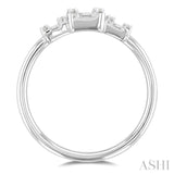 1/4 Ctw Past, Present & Future Baguette and Round Cut Diamond Fusion Fashion Ring in 14K White Gold