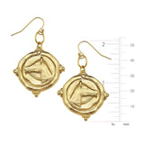 Susan Shaw Gold Plated Horse Head Dangle Earrings ZGF-05153