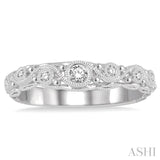 1/6 Ctw Round Cut Diamond Wedding Band in 14K White Gold