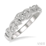 1/10 Ctw Round Diamond Wedding Band in 14K White Gold