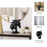 Black Metal Horse and Foal Sculpture 10in ZGT-06055