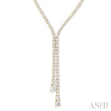 6 1/2 Ctw Y-Split Round Cut Diamond Lariat Necklace in 14K Yellow Gold
