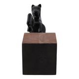 Black/Brown Metal Galloping Horse on Base, 12 in.