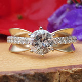 14K Yellow and White Gold Round Diamond Engagement Ring DSR-23818