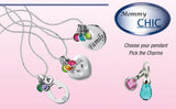 Mommy Chic Sterling Silver Round Baby Shoe Charm Pendant  SSJ-11800