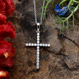 14K White Gold .25CTW Diamond Cross Pendant DPD-27084
