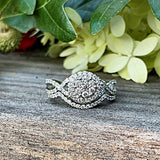 10K White Gold Diamond Infinity Halo Cluster Ring with Band DBS-22926